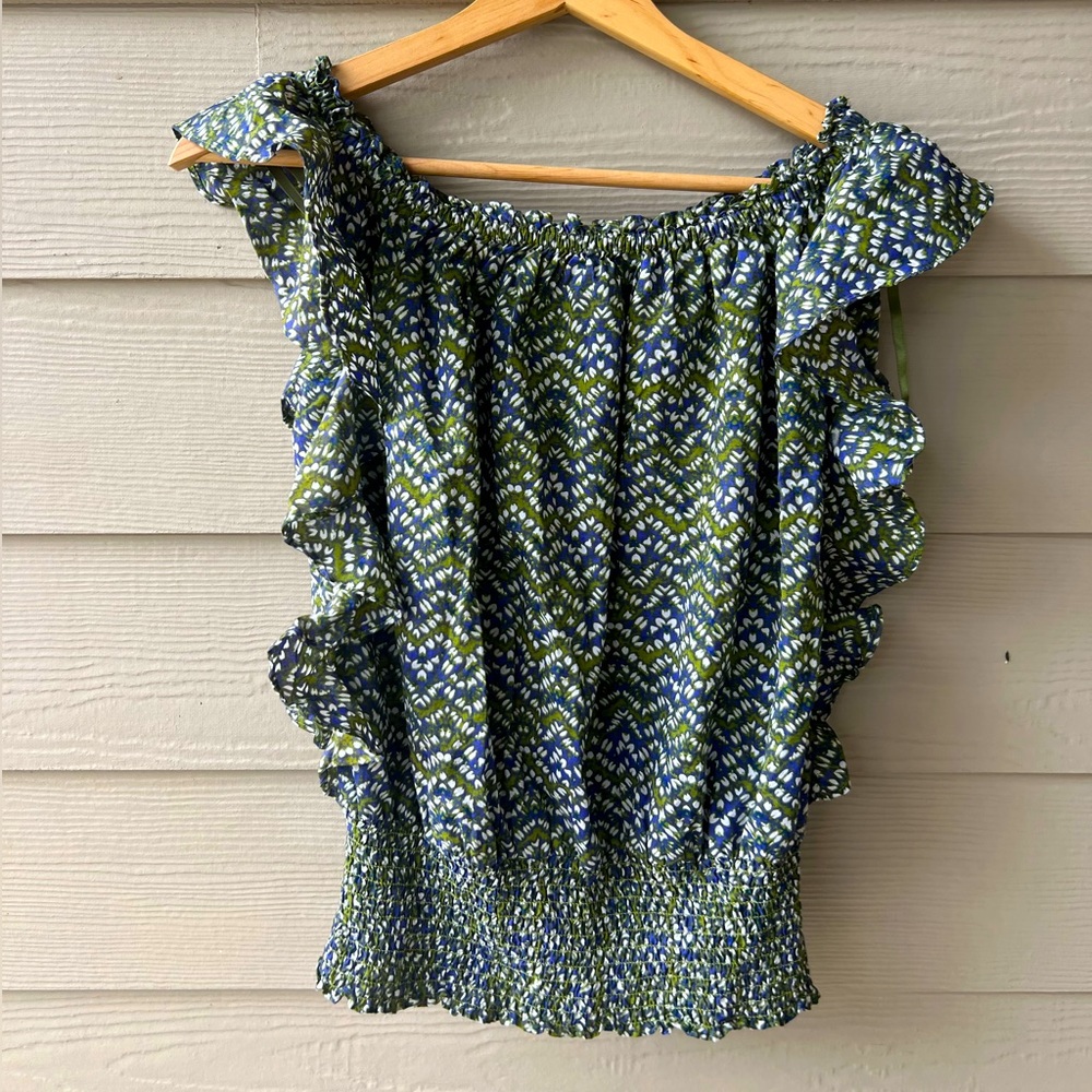 Michael Kors Short Ruffle Sleeve Blouse Size Small